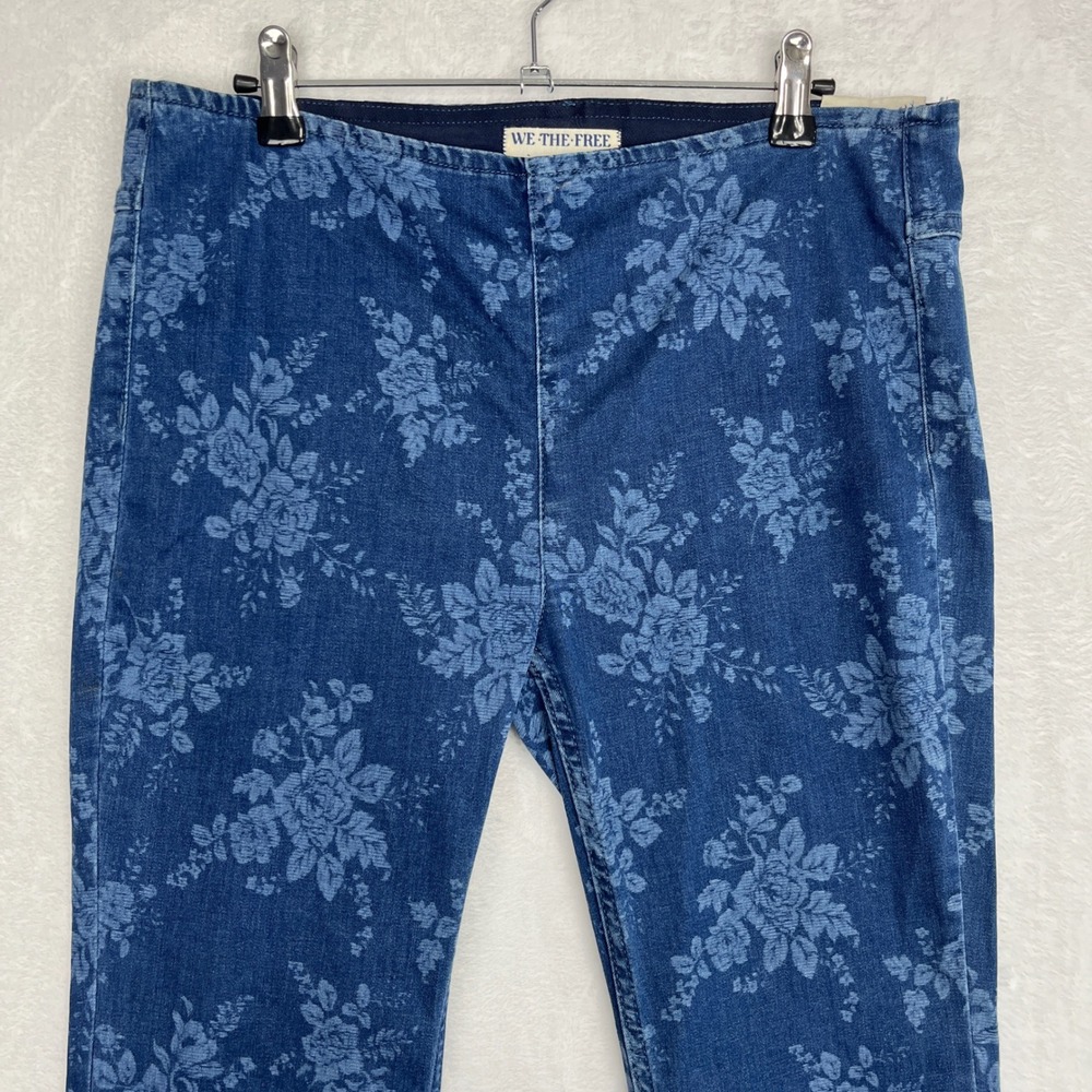 We The Free Blue Floral Denim Flare Jeans - Picture 10 of 15